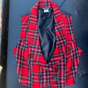 Plaid cropped Vest